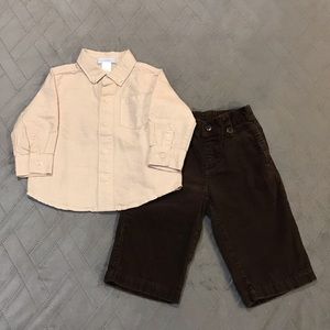 Janie and Jack boys matching set Shirt / Courdoroy Set 6-12mth